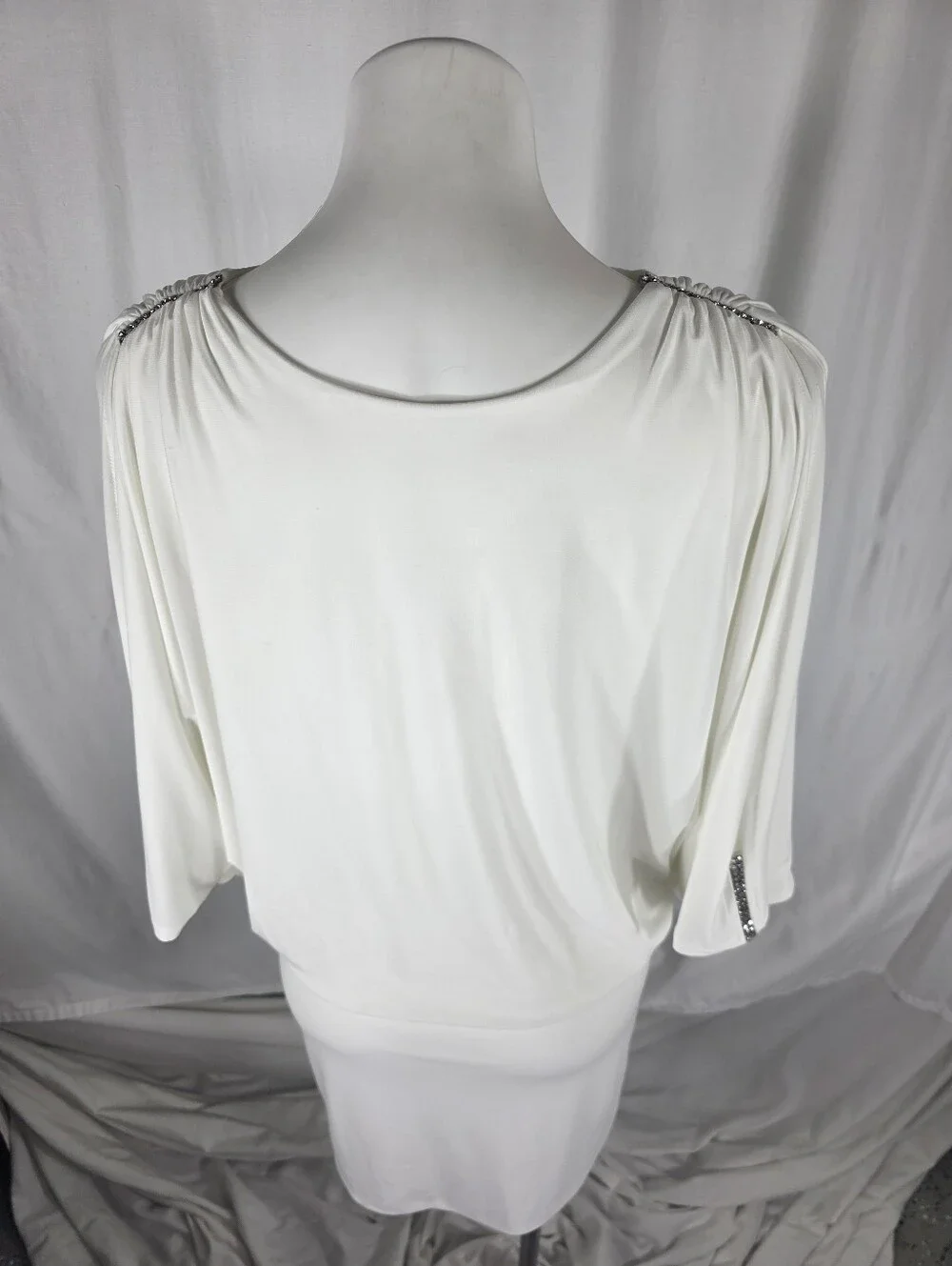 Vintage Caché Rhinestone Cold-Shoulder Mini Dress — Size Medium Y2K Bridal